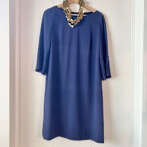 Navy Blue Escada Dress with pleated sleeves size 36